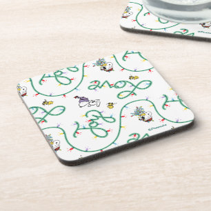 Peanuts   Shiny and Bright Christmas Love Pattern Coaster