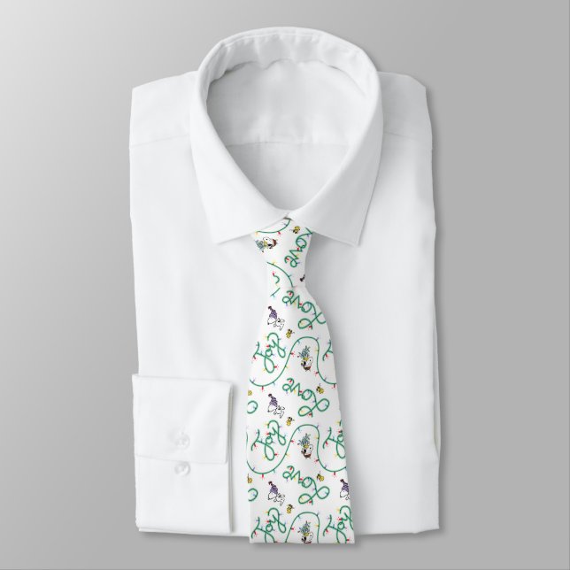 Peanuts | Shiny and Bright Christmas Love Pattern Tie (Tied)
