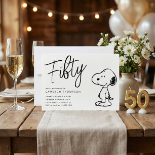 Peanuts Snoopy - 50th Birthday Invitation
