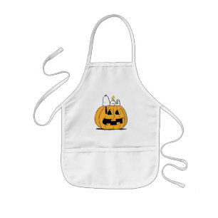 Peanuts Snoopy and Woodstock Jack-O-Lantern Kids Apron
