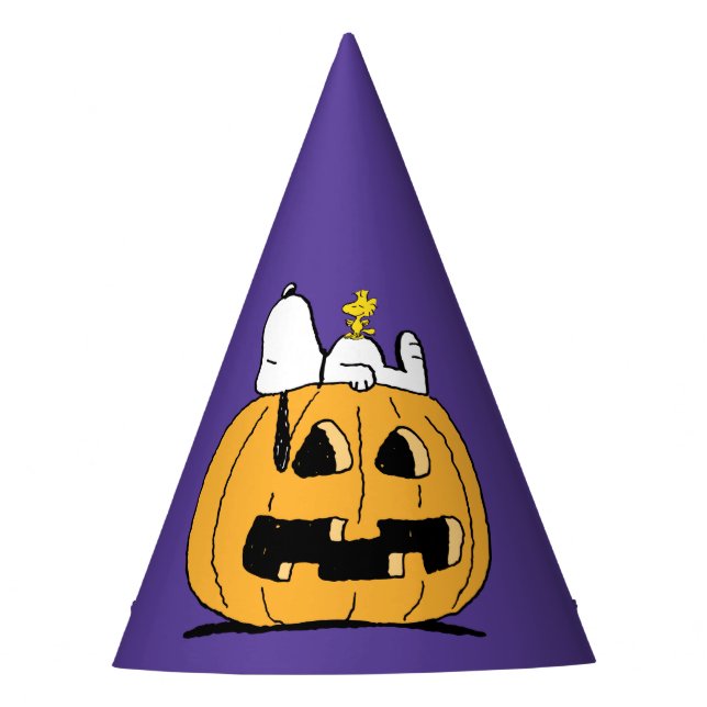 Peanuts | Snoopy and Woodstock Jack-O-Lantern Party Hat (Front)