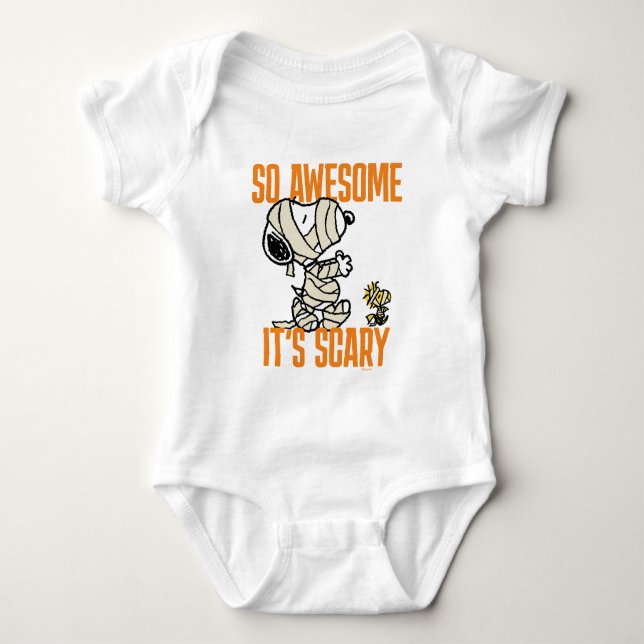 Peanuts | Snoopy and Woodstock Mummies Baby Bodysuit (Front)