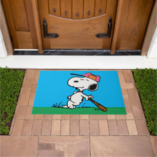 Peanuts   Snoopy at Bat Doormat