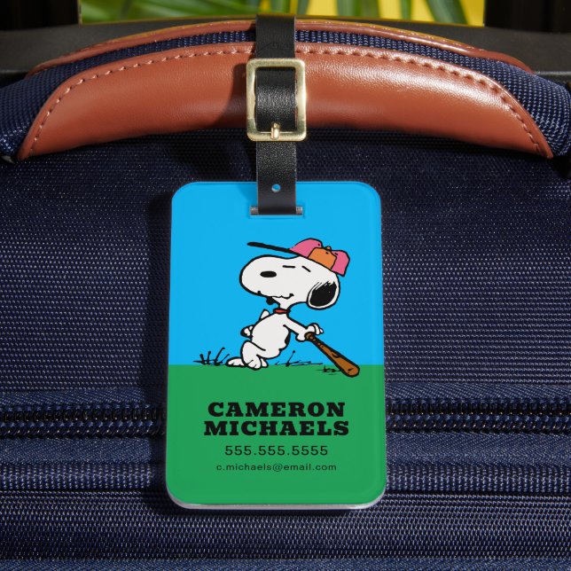 Peanuts | Snoopy at Bat Luggage Tag (Front Insitu 2)