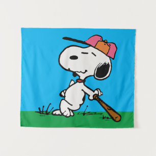Peanuts   Snoopy at Bat Tapestry