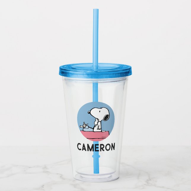 Peanuts | Snoopy at the Typewriter Acrylic Tumbler (Front)