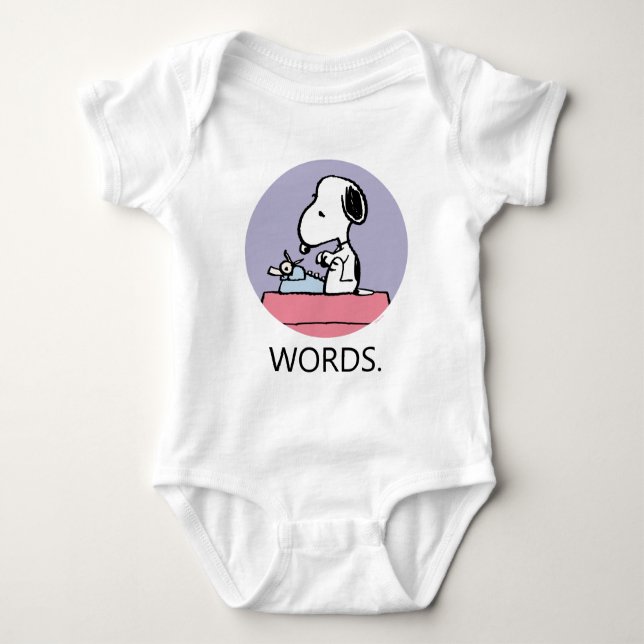 Peanuts | Snoopy at the Typewriter Baby Bodysuit (Front)