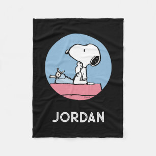 Peanuts   Snoopy at the Typewriter Fleece Blanket