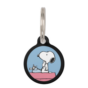 Peanuts   Snoopy at the Typewriter Pet Tag