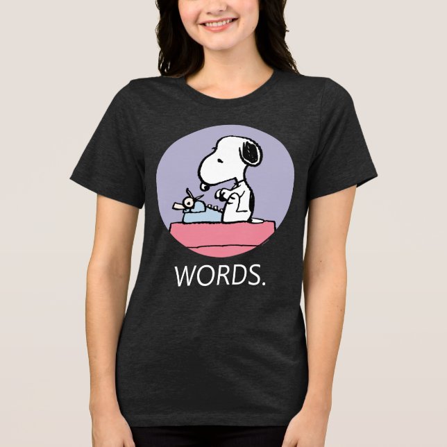 Peanuts | Snoopy at the Typewriter Tri-Blend Shirt (Front)