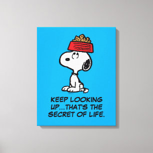Peanuts   Snoopy Balancing His Dog Dish Canvas Print