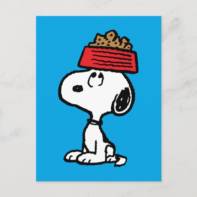 Peanuts | Snoopy Balancing His Dog Dish Postcard (Front)