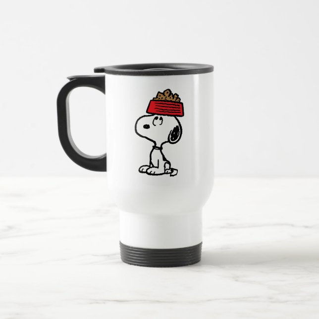Peanuts | Snoopy Balancing His Dog Dish Travel Mug (Left)
