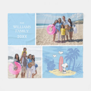Peanuts   Snoopy Beach   Add Your Name & Photos Fleece Blanket