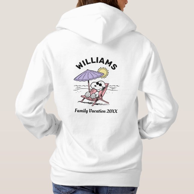 Peanuts | Snoopy Beach Family Vacation T-Shirt Hoodie (Back)