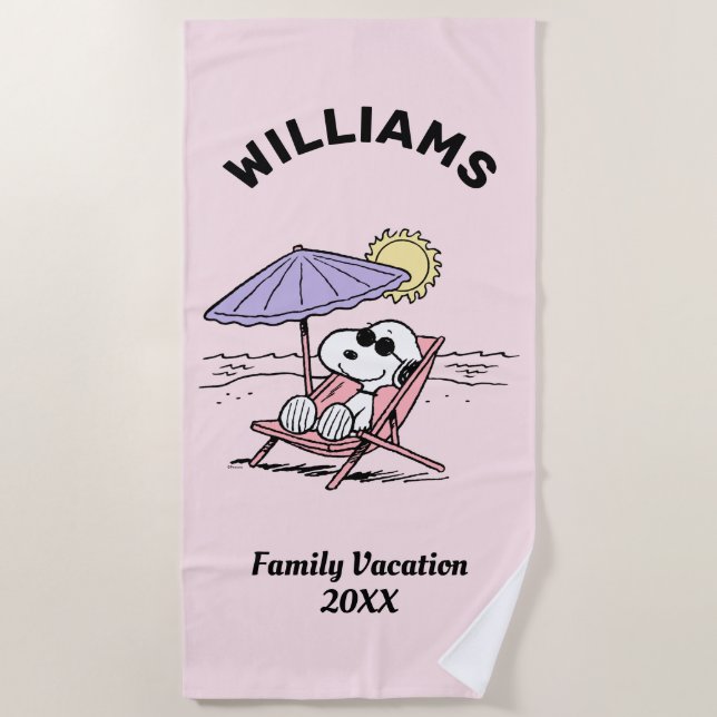 Peanuts | Snoopy Beach Family Vacation Towel (Front)