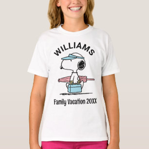 Peanuts Snoopy Beach Walk Family Vacation T-Shirt