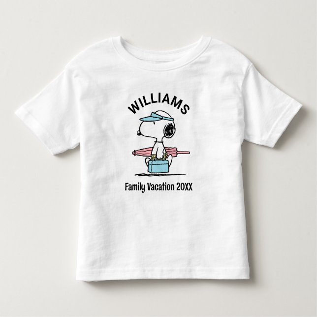 Peanuts | Snoopy Beach Walk Family Vacation Toddler T-Shirt (Front)