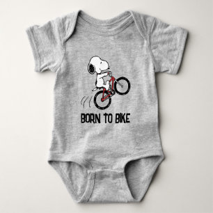 Peanuts Snoopy Bicycle Wheelie Baby Bodysuit