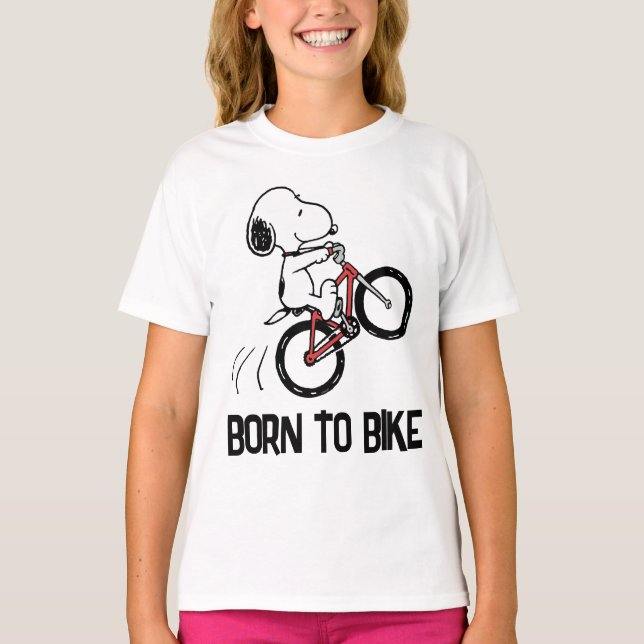Peanuts | Snoopy Bicycle Wheelie T-Shirt (Front)