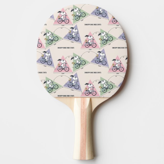 Peanuts | Snoopy Bike Ride Stats Ping Pong Paddle (Front)