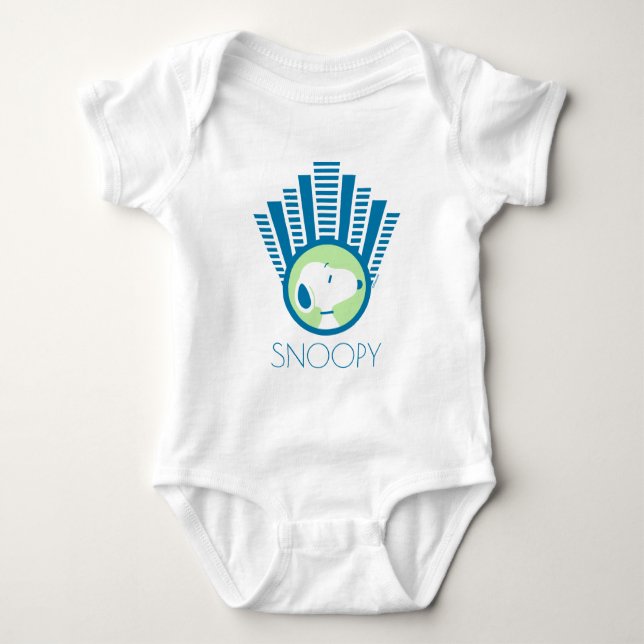 Peanuts | Snoopy Blue Deco Dreams Baby Bodysuit (Front)