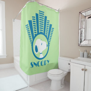 Peanuts   Snoopy Blue Deco Dreams Shower Curtain