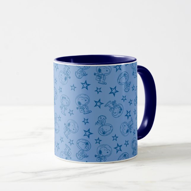 Peanuts | Snoopy Blue Space Astronaut Pattern Mug (Front Right)