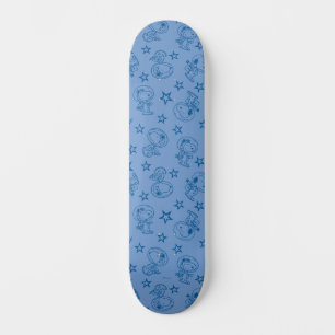 Peanuts   Snoopy Blue Space Astronaut Pattern Skateboard