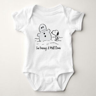 Peanuts Snoopy Builds A Snowman Baby Bodysuit