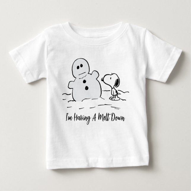 Peanuts | Snoopy Builds A Snowman Baby T-Shirt (Front)