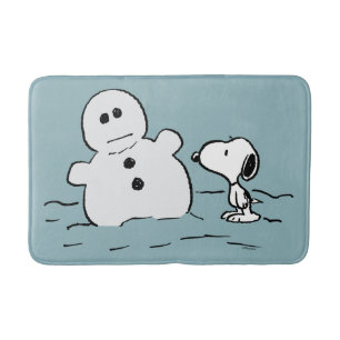 Peanuts   Snoopy Builds A Snowman Bath Mat