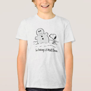 Peanuts   Snoopy Builds A Snowman Tri-Blend Shirt