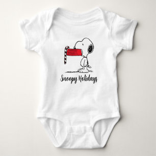 Peanuts   Snoopy Candy Cane Food Dish Baby Bodysuit