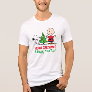 Peanuts   Snoopy & Charlie Brown Christmas Tree Tri-Blend Shirt