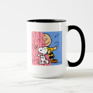 Peanuts   Snoopy & Charlie Brown Half & Half Dance Mug