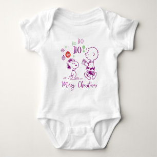 Peanuts Snoopy & Charlie Brown Ho Ho Ho Baby Bodysuit