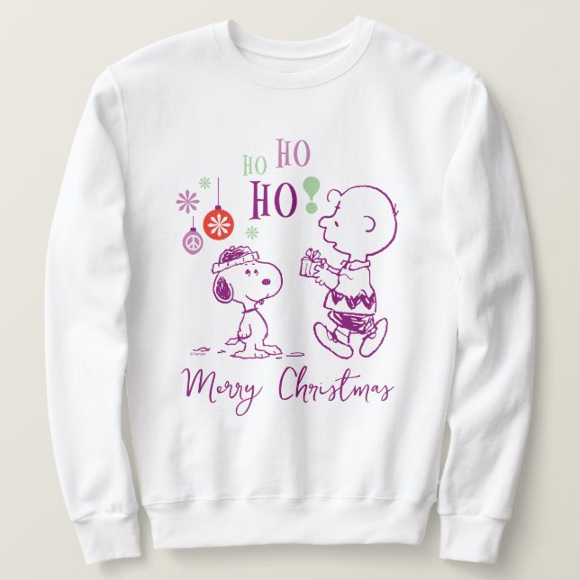 Peanuts | Snoopy & Charlie Brown Ho Ho Ho Sweatshirt (Design Front)