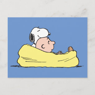 Peanuts   Snoopy & Charlie Brown in Bean Bag Chair Postcard