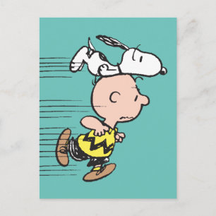 Peanuts Snoopy & Charlie Brown Run Postcard
