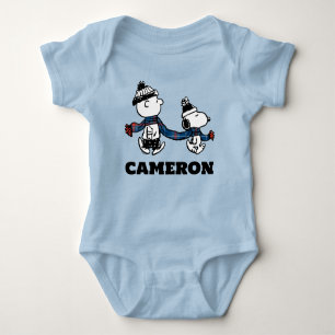 Peanuts Snoopy & Charlie Brown Winter Scarf Baby Bodysuit