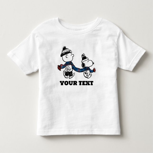 Peanuts | Snoopy & Charlie Brown Winter Scarf Toddler T-Shirt (Front)