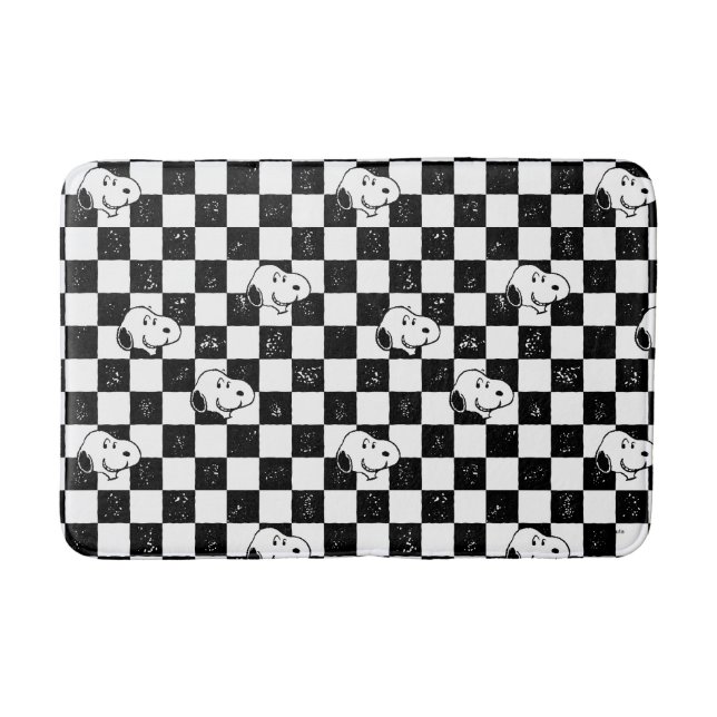 Peanuts | Snoopy Chequered Flag Bath Mat (Front)
