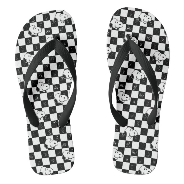 Peanuts | Snoopy Chequered Flag Jandals (Footbed)