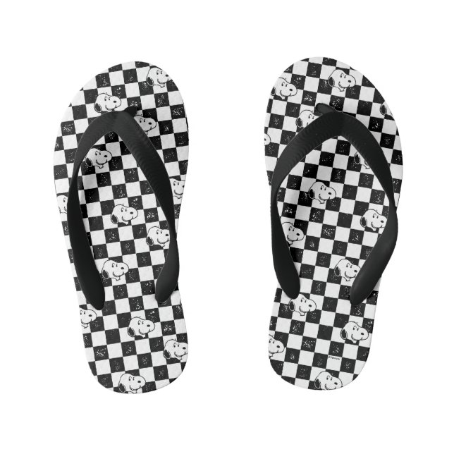 Peanuts | Snoopy Chequered Flag Kid's Jandals (Footbed)