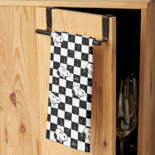 Peanuts   Snoopy Chequered Flag Tea Towel