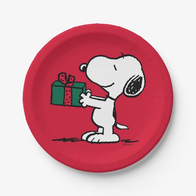 Peanuts | Snoopy Christmas Gift Giver Paper Plate (Front)