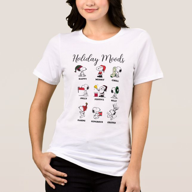 Peanuts | Snoopy Christmas Holiday Moods Tri-Blend Shirt (Front)