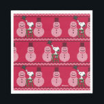 Peanuts | Snoopy Christmas Sweater Snowman Napkin<br><div class="desc">Celebrate the holidays and your love of Peanuts with this Ugly Christmas sweater design featuring Snoopy and a row of snowmen.</div>