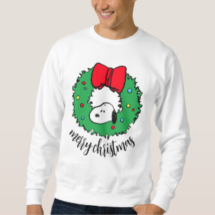 Peanuts Snoopy Christmas Wreath & Bow Sweatshirt